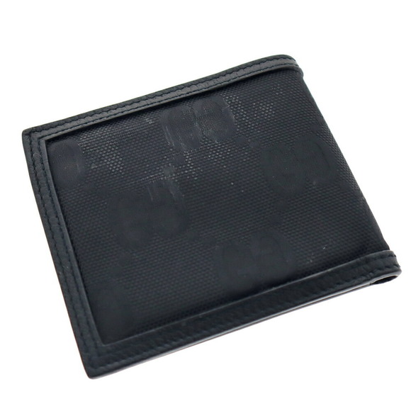 Gucci Canvas ECONYL Bifold Black Jacquard Nylon Leather Wallet GG - Picture 1 of 6